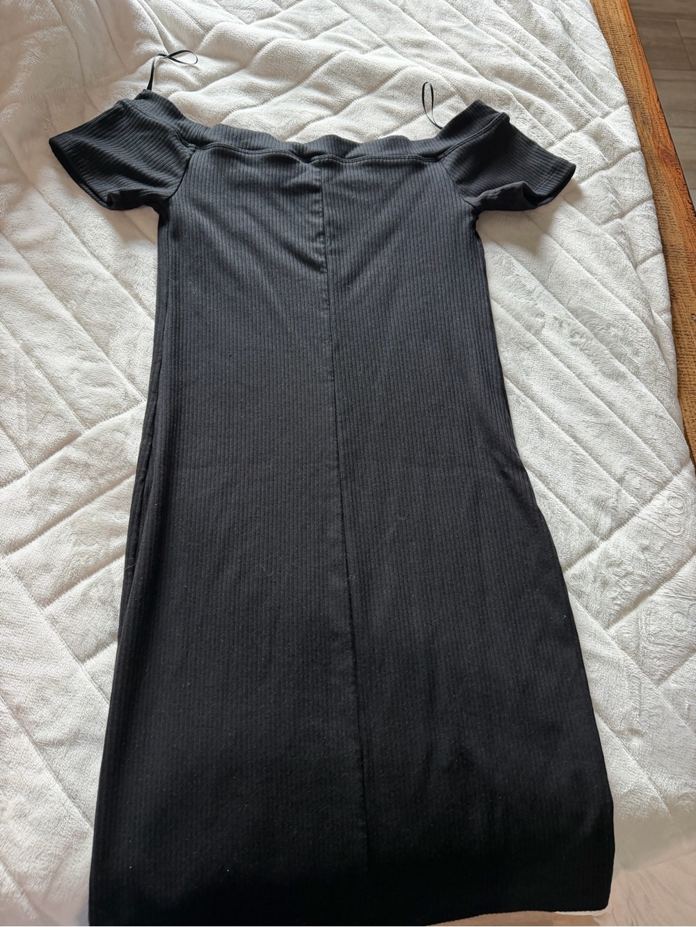 Old Navy off shoulder Black Ribbed Bodycon Dress - Picture 5 of 5